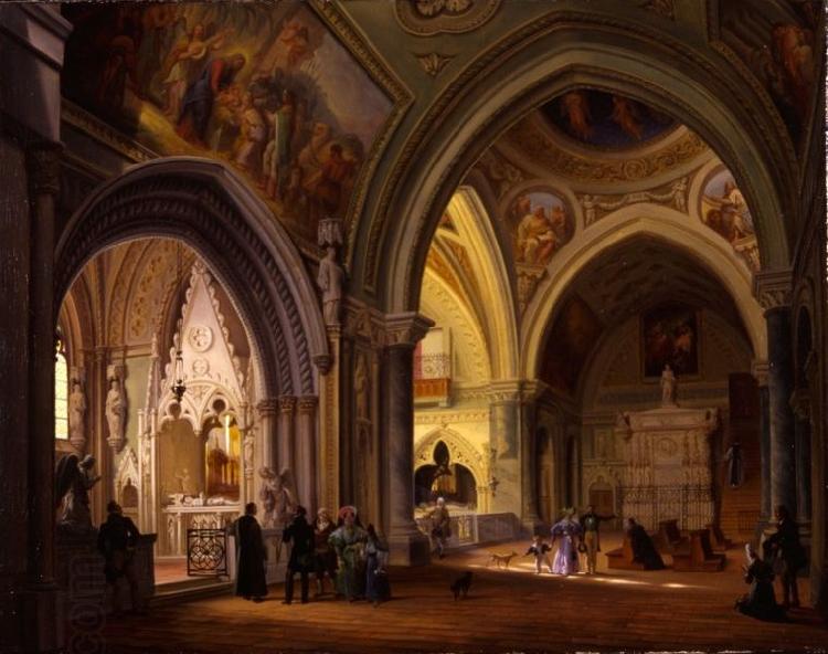 Giovanni Migliara Interno del monastero di Altacomba oil painting picture